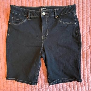 #dJeans Bermuda dark blue denim biker shorts size 12